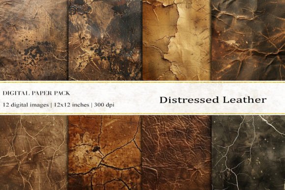 Distressed Leather Digital Papers