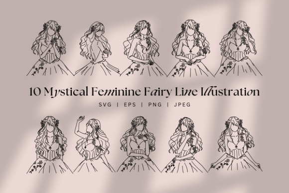 Mystical Fairy Girl Feminine Energy Line