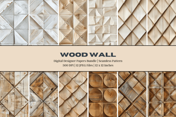 Natural Wood Wall Digital Paper