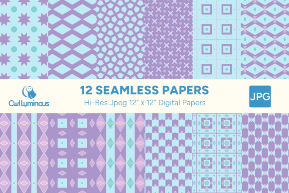 Pastel Seamless Papers Pack 3 AquaPurple