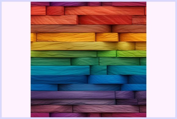 Rainbow Wood Planks Seamless Pattern