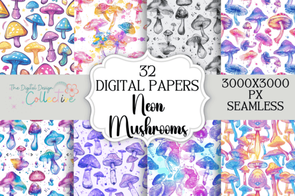 Seamless Neon Mushroom Digital Papers: A Practical Evaluation for Creative Professionals