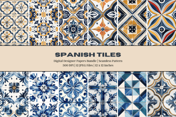 Spanish Tiles Digital Paper: Elevating Creative Projects with Timeless Design