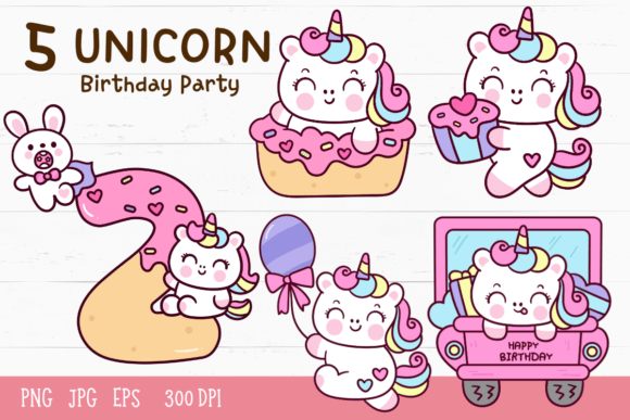Unicorn Birthday Cartoon Pony Kawaii: The Ultimate Digital Asset for Creative Projects
