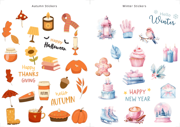 Unlocking Creativity with the Winter Autumn Stickers Sheet: A Comprehensive Guide to Digital Planner Assets