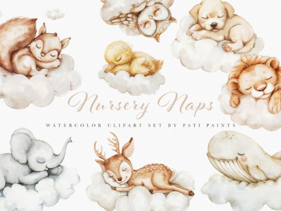 Watercolor Sleeping Animals Clipart Set: Strategic Design Assets for Seasonal and Everyday Projects