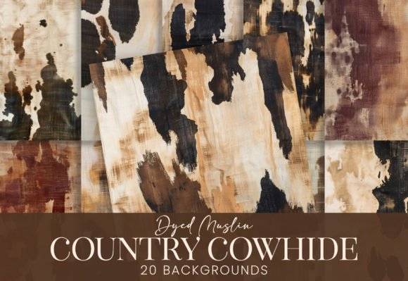 Western Cowprint Dyed Muslin Linen Cloth