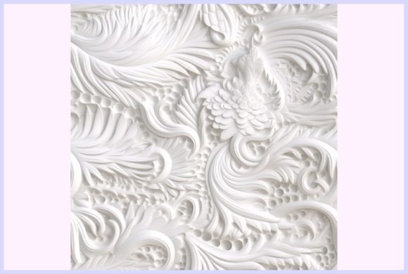White Wood Carving Seamless Pattern
